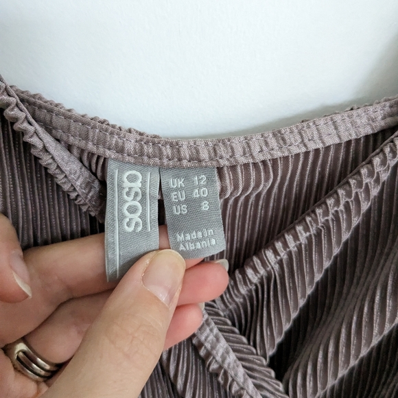 ASOS Lavender Pleated Midi Dress - Picture 2 of 2